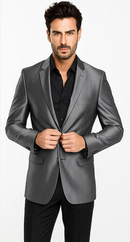 Men'S Gray Casual Cheap Priced Fashion Blazer Dress - Image 2