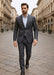 Men'S Gray Slim Fit 2 Button Suit Blazer