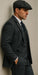 Men'S Gray Three Buttons Two Flap Front Pockets 3 Piece Peaky Blinders Suits - Peaky Blinders Outfit + Overcoat + Shirt And Hat + Boot (Like Pictured)
