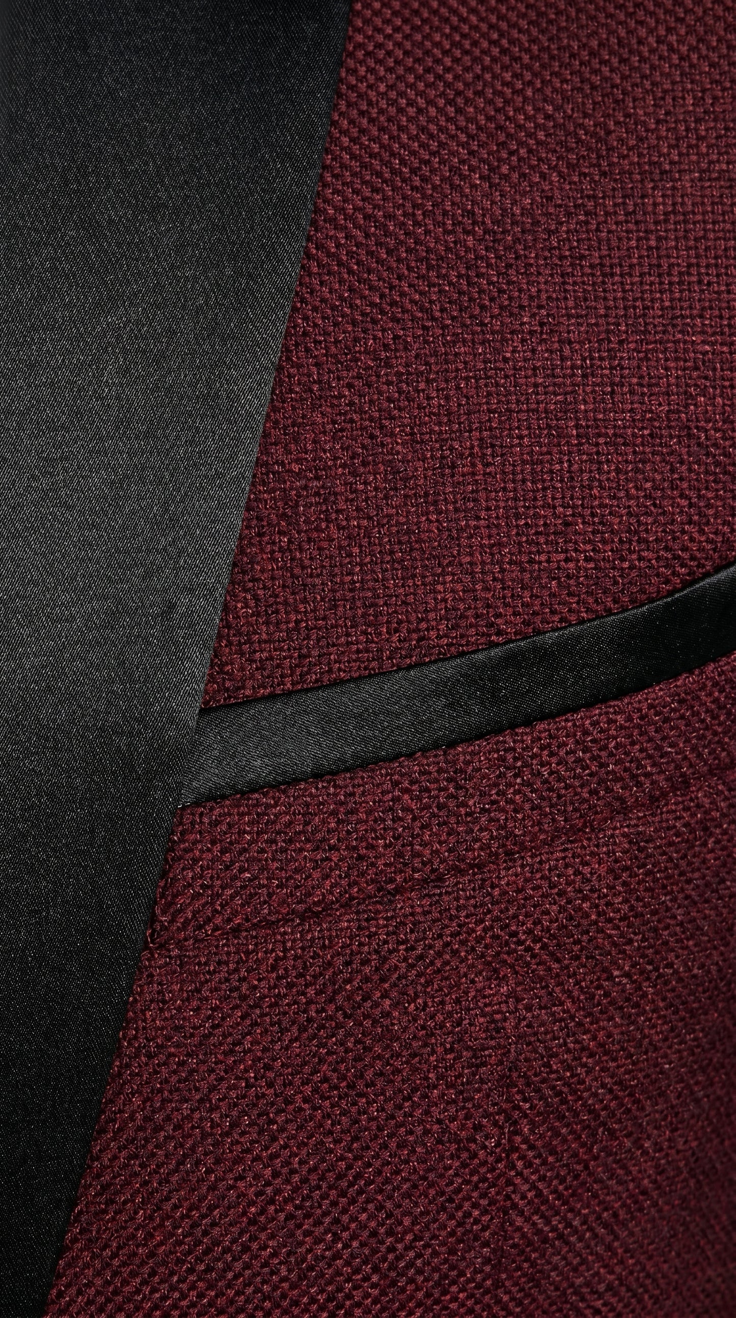 Men’s Maroon Slim Fit Tuxedo with Black Satin Lapel, Burgundy Wine Formal Prom Suit
