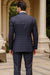 Men'S Navy 2 Button Suit Window Pane Blazer