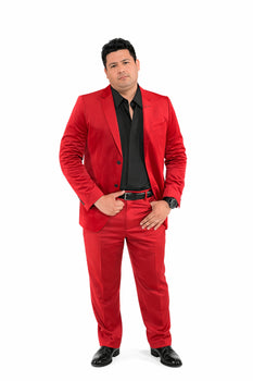 Men'S Red Velvet Suit & Cheap Priced Men'S Blazer Jacket For Men Sport Coat + Pants