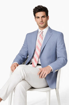 Men'S Solid 2 Button Light Blue Classic Fit Sport Coat Blazer