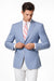 Men'S Solid 2 Button Light Blue Classic Fit Sport Coat Blazer