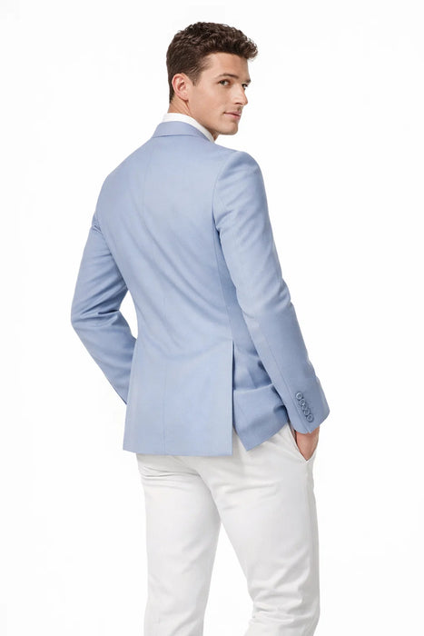 Men'S Solid 2 Button Light Blue Classic Fit Sport Coat Blazer
