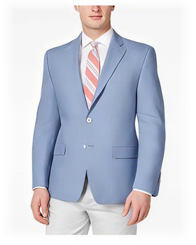 Men'S Solid 2 Button Light Blue Classic Fit Sport Coat Blazer