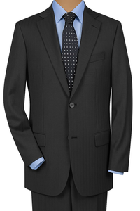 Men'S Two Button Charcoal Gray Multi Mini Pinstripe Cheap Priced Business Suits Clearance Sale