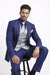 Men'S Two Toned Trimmed Jacket With Matching Satin Vest And Hankie Purple
