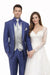 Men'S Two Toned Trimmed Jacket With Matching Satin Vest And Hankie Purple