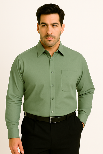 Men'S Wrinkle Free French Cuff Dress Shirt Spread Collar Men'S Dress Shirt - Image 3