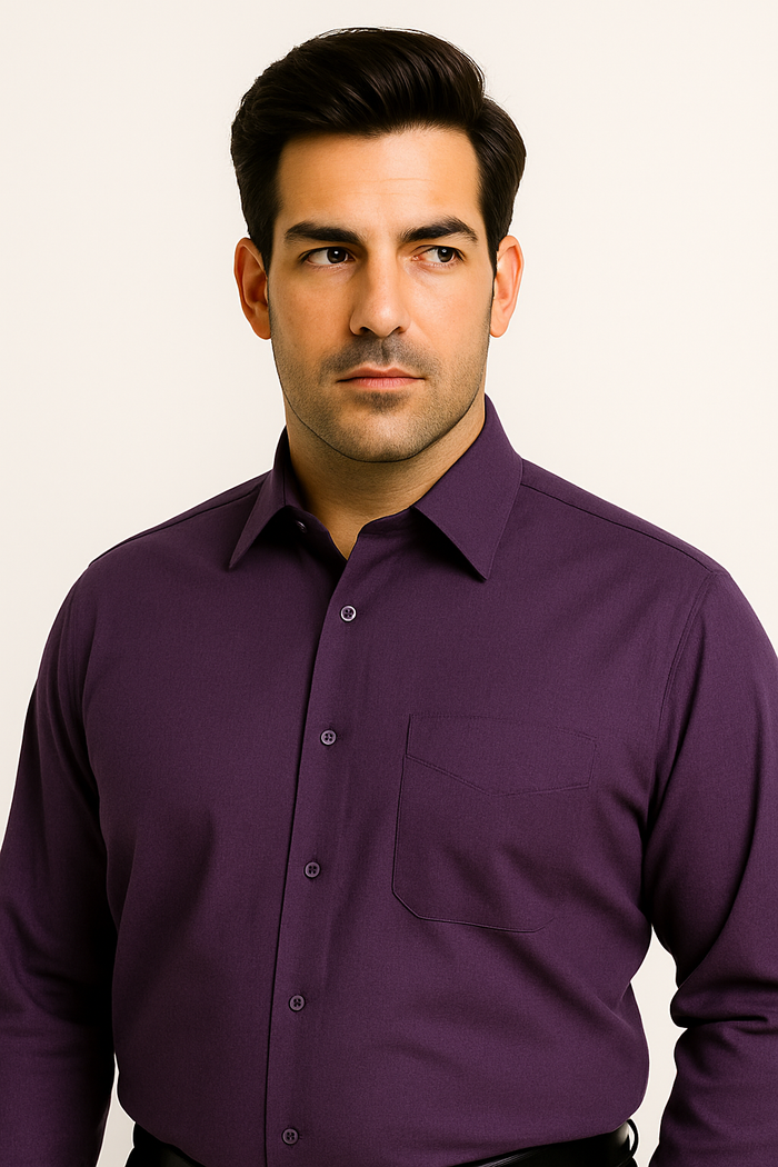 Men'S Wrinkle Free French Cuff Dress Shirt Spread Collar Men'S Dress Shirt - Image 7
