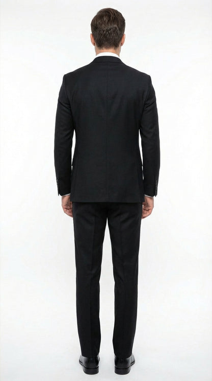 Tiglio Men’s Black 3 Piece Suit – Classic Formal Business Suit with Vest for Wedding and Special Occasion