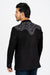 Men’s Black Faux Suede Embroidered Dinner Blazer – Modern Fit Formal Jacket
