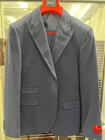 Men's Charcoal Grey Checkered Sport Coat – Classic Plaid Windowpane Pattern Blazer - Image 6