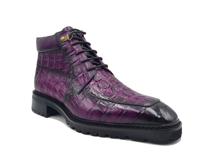 Men's Lace-up Boots Alligator Embossed - Image 2