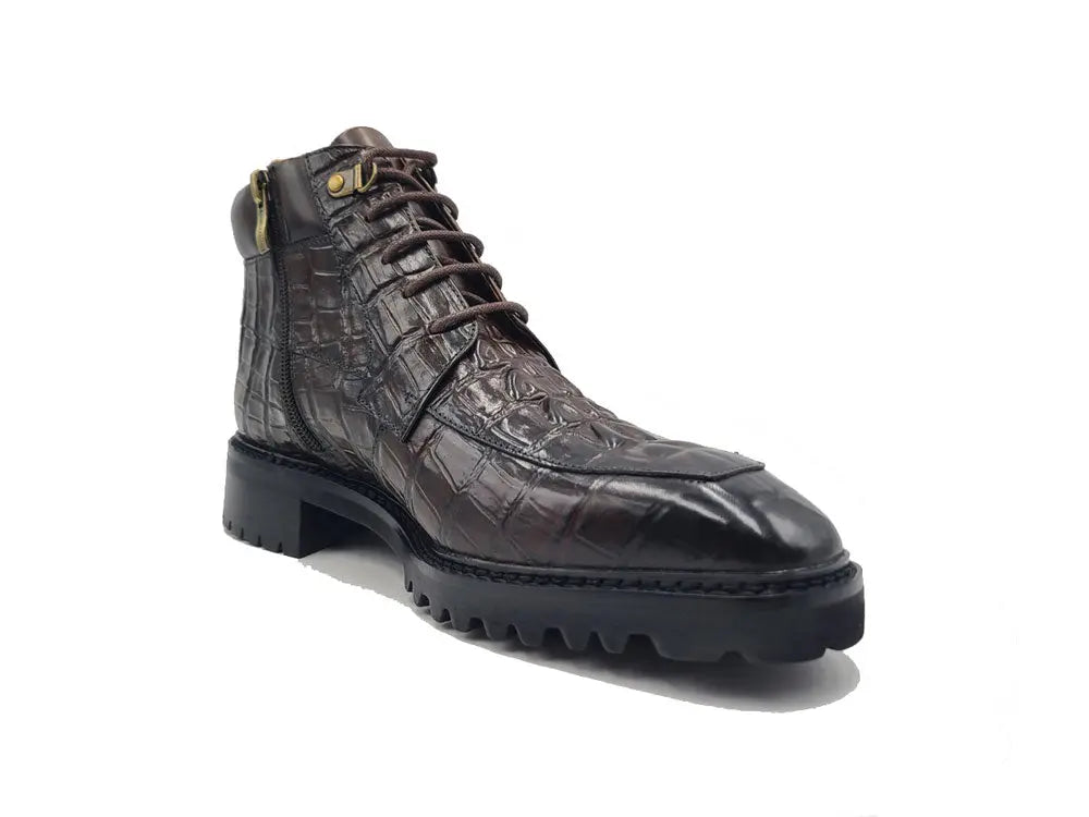 Men's Lace-up Boots Alligator Embossed - Image 11