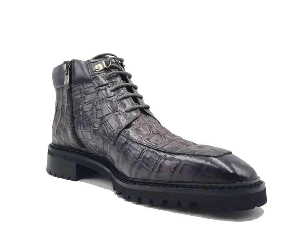 Men's Lace-up Boots Alligator Embossed - Image 14