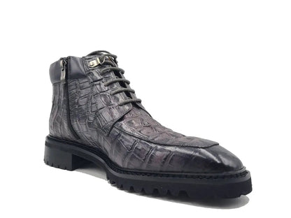 Men's Lace-up Boots Alligator Embossed - Image 14