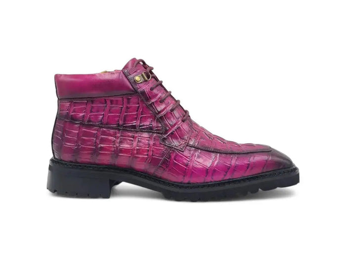 Men's Lace-up Boots Alligator Embossed - Image 4