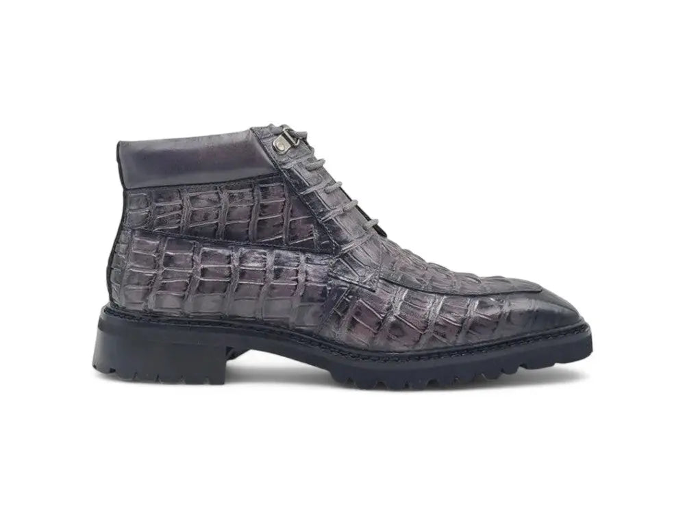 Men's Lace-up Boots Alligator Embossed - Image 13