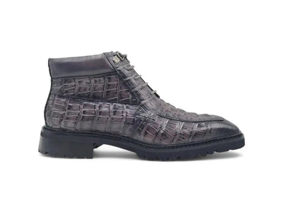 Men's Lace-up Boots Alligator Embossed