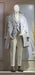 Men's Light Gray Double-Breasted Overcoat with Windowpane Vest – 3-Piece Wool Fabric By Alberto Nardoni