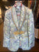 Men's Mint Green - Sage and Gold Trim Collar Floral Brocade Blazer with Gold Embellishments Prom Suit