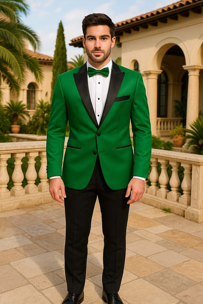 emerald green high low prom dress Women's Emerald Green Jacket – StudioSuits main image 1