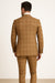 Men's Tan Plaid Double-Breasted Suit – Classic Windowpane Two-Piece Formal Suit - Camel Color Suit By Rossiman