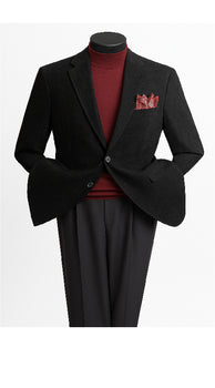 Men's 2 Button Classic Corduroy Cheap Priced Unique Dress Blazer Jacket For Men Sale Black