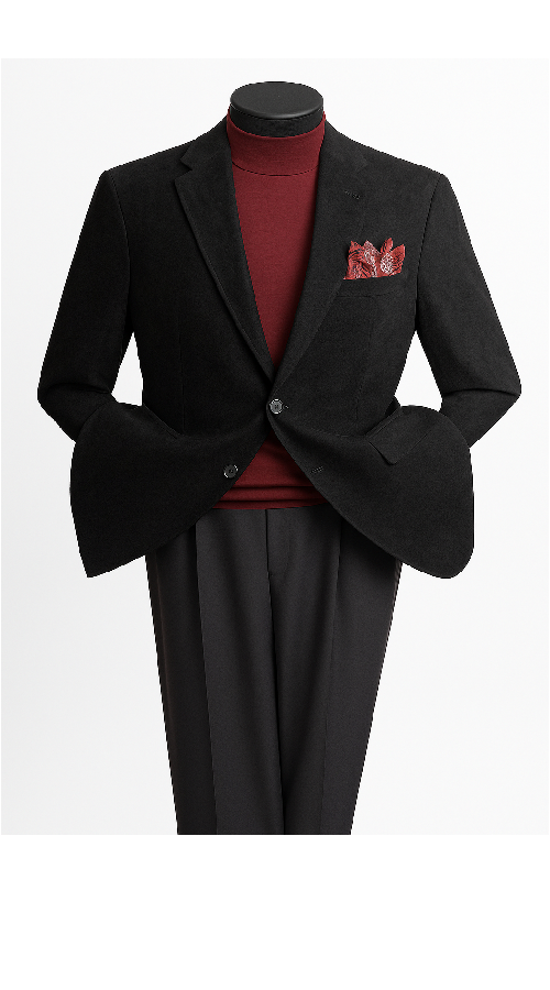Men's 2 Button Classic Corduroy Cheap Priced Unique Dress Blazer Jacket For Men Sale Black