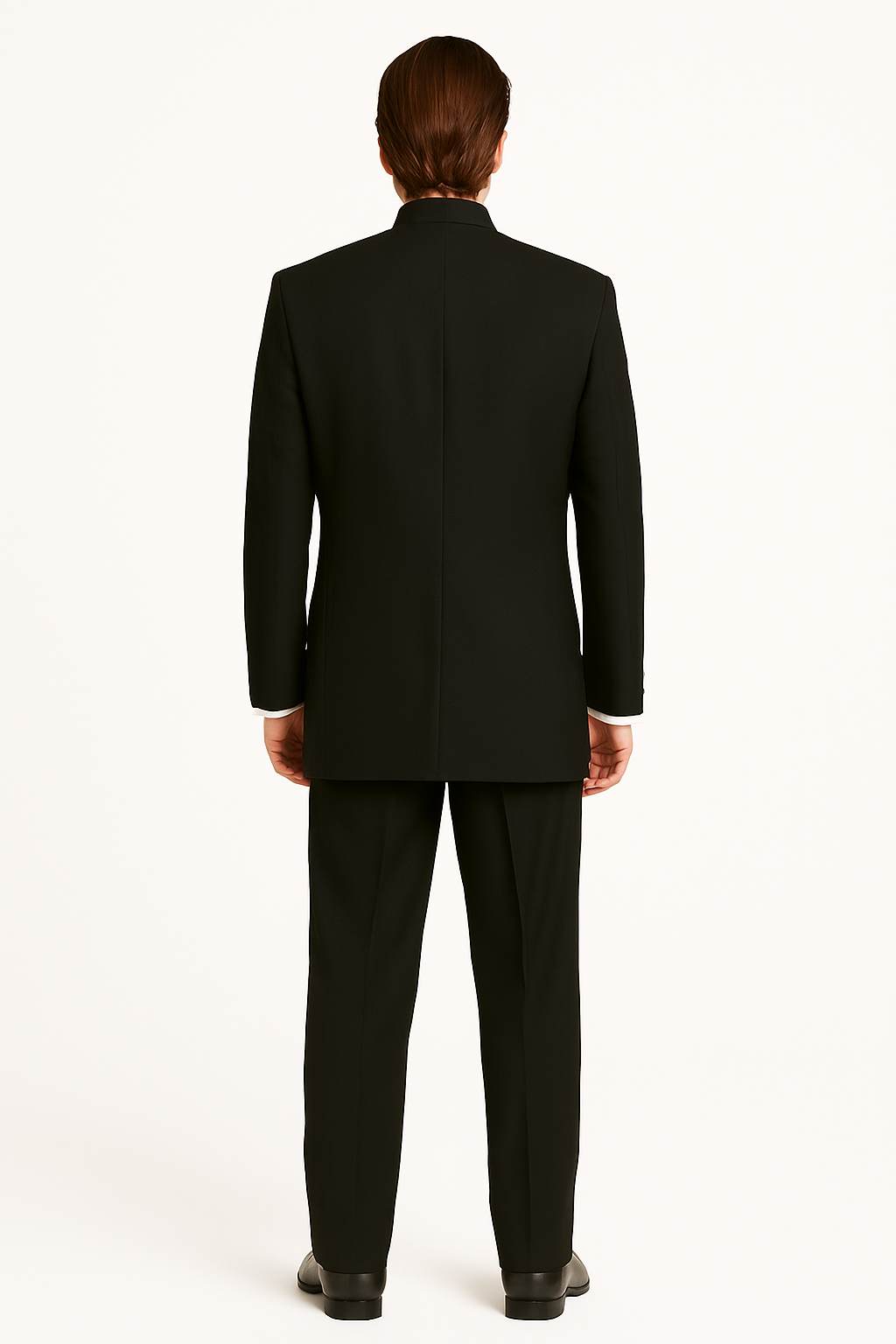 Men's Black Mandarin Collar Nehru Jacket - Image 3