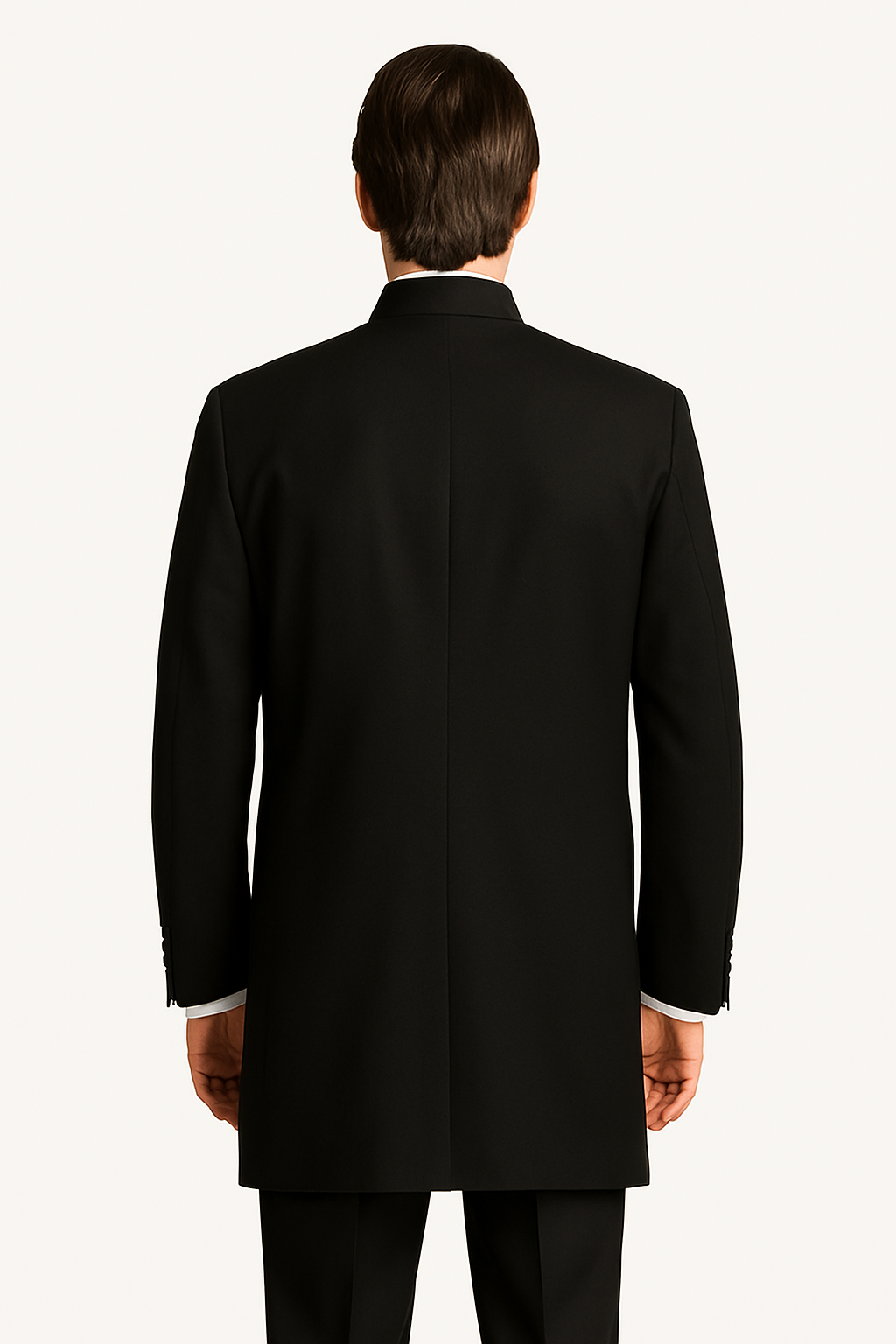 Men's Black Mandarin Collar Nehru Jacket - Image 6