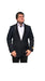 Men's Black One Button Satin Shawl Lapel Blazer