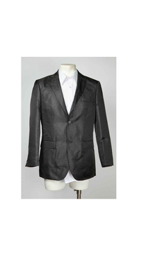 Men's Black  Silver Designer Fashion Dress Casual Blazer