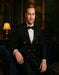 Men’s Black Double-Breasted Tuxedo – Classic Shawl Lapel Suit with Gold Buttons for Weddings, Galas, and Black Tie Events