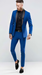 Men's Blue 1 Button Super Skinny Jacket Blazer  (comes with black pants)