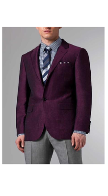 Men's Burgundy Linen Blazer ~ Sport Coat
