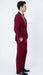 Men's Burgundy and White Embellished Tuxedo Suit – Slim Fit 3-Piece Formal Wedding, Prom, and Gala Outfit