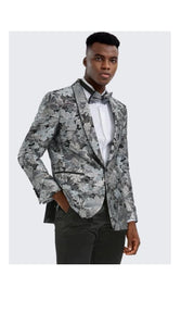 Men's Cheap Priced Fashion Big And Tall Plus Size Sport Coats Jackets Cheap Blazer Jacket Silver