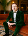 Men’s Emerald Green Velvet Suit – Slim Fit Tuxedo for Weddings, Prom, and Red Carpet Events