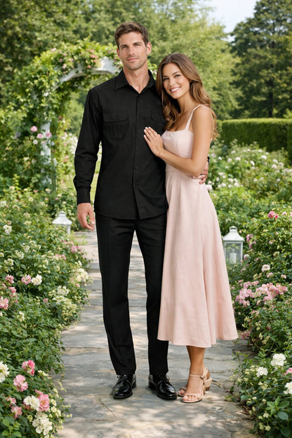 Mens Luxury Black Wool Two-Piece Leisure Walking Suit - Image 6
