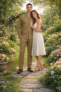 Mens Luxury Caramel Wool Two-Piece Leisure Walking Suit - Image 6