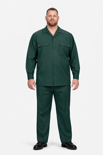 Mens Luxury Hunter Green Wool Two-Piece Leisure Walking Suit - Image 7