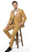 Men's Gold Embellished Tuxedo Suit + Bowtie – Slim Fit Jacket, Vest and Tailored Pants