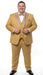 Men's Gold Embellished Tuxedo Suit + Bowtie – Slim Fit Jacket, Vest and Tailored Pants