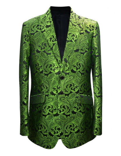 Men's Green Paisley Tuxedo Blazer – Luxury Slim Fit Dinner Jacket for Formal Events - Image 4