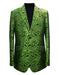 Men's Green Paisley Tuxedo Blazer – Luxury Slim Fit Dinner Jacket for Formal Events