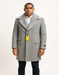 Men’s Grey Wool Overcoat with Plush Faux Fur Shawl Collar – Winter Luxury Coat
