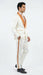 Men's Ivory and Gold Jacquard Tuxedo Suit + Bowtie – Formal Wedding, Prom, and Gala Outfit in Cream Off White color